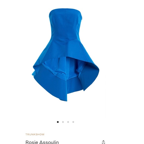 Rosie Assoulin Midnight Blue Strapless peplum Top - Picture 7 of 7